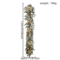 Ghirlanda natalizia floccata 1.2m con effetto neve, fiori dorati e dettagli dimensionali - Ghirlanda Innevata 1.5m
