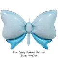 Palloncino in alluminio a fiocco blu con pois bianchi per baby shower, 88x62cm - Fiocco Blu a Pois / Grande (88x62cm) / Blu