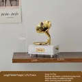 Vintage white gramophone music box with golden horn and Für Elise wind-up movement - White Small European Gramophone Music Box