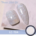 Pearly thread shell nail gel in iridescent blue-white shade LC-T04 for manicure - Pearlescent Beige (LC-T04)