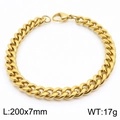Bracciale a catena cubana dorata per uomo e donna, misura 200x7mm, gioielli minimal - 7mm / Oro