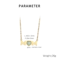 Size specifications and material details of the gold MOM heart pendant necklace - MOM Heart Opal Style(KN196888-K)