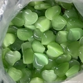 Green cat eye stone heart beads with S925 silver tag in bulk transparent packaging - Green Cat's Eye