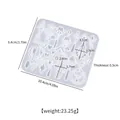 DIY silicone mold for vintage hollow earrings with geometric shapes, size 10.4x9.4cm - ED#258