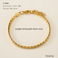 Minimalistische 18K vergulde slangenketting armband van roestvrij staal met verlenging - Moderne Slangenbotketting (S-H366)