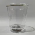 Transparent LED party cup with beaded chain and visible electronic light-up base - Transparent White LED Glow Cup (No Hole)