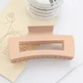 Large square matte hair claw clip in peach pink for thick hair styling accessories - Light Orange