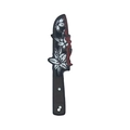 Halloween bloody cleaver acrylic pendant with white floral patterns and black handle - Floral Bloody Knife-19278