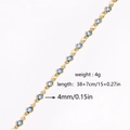 Detail view of 18K gold-plated necklace with 4mm blue zircon, length 38+7cm, 4g weight - Blue Round Gemstone (Style 5)