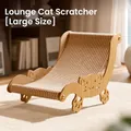 Solid wood cat lounge chair scratcher with sisal weaving surface in large size - Large