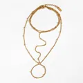 Minimalist gold stainless steel hand back body chain with multi-layer bead chain design - Gold Beaded Style(KB044)