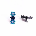 Mini pinces à cheveux en métal avec strass bleus et blancs, lot de deux pièces - Bleu sarcelle
