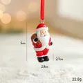Ciondolo Babbo Natale in resina con nastro rosso e sacco marrone per albero di Natale - Ciondolo Babbo Natale
