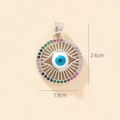 Colorful evil eye pendant necklace with crystals measuring 1.9cm wide and 2.6cm high - A-4 Style/Colorful Gem Surround Eye
