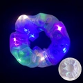 Macro shot of LED glowing mesh hair scrunchie with colorful lights in dark background - Iridescent Light Purple