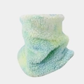 Close-up of the thick fleece texture and pastel tie-dye pattern on the winter neck warmer - Blue Yellow Gradient Neck Warmer (4# Scarf)