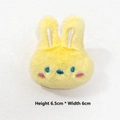 Close-up of yellow plush rabbit doll accessory with 6.5cm height and embroidery - DIY Style (Back Opening) / Yellow