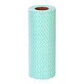 Light green wave textured disposable non-woven cleaning cloth roll for kitchen - Green