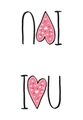 Absorbent kitchen dish towel with hand-drawn pink heart I Love U holiday design - Pink Hand-drawn I Heart U(MB1-13)