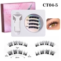 Magnetic fake eyelashes kit CT04-5 with 26mm width and 6-9mm dense 3D fibers - CT04-5 with White V-Type Tweezer