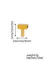 Minimalist T-shaped 18k gold plated stainless steel letter bead with 0.6cm dimensions - Letter T Pendant