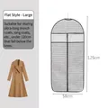 Large black houndstooth non-woven garment cover with viewing window for coats - Flat Style / Large / Black