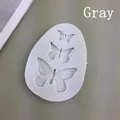 Grijze siliconen fondant mal met drie verschillende maten vlinder ontwerpen - Siliconen / Grijze Vorm