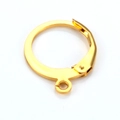 Golden stainless steel leverback earring hook with open loop for DIY jewelry making - 12mm / 18K Gold 12mm