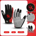 Black and red cycling gloves with shock-absorbing palms and touch screen fingers - M / Red