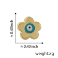 Ciondolo a forma di fiore dorato con malocchio e specifiche tecniche di 0,40 pollici - Stile 4-Occhio Blu