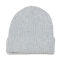 Detailed texture of light grey wool blend knit hat with shiny silver sequins - M / Light Gray