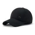 Winter thermal baseball cap for men with fleece lining and mountain metal logo emblem - Black