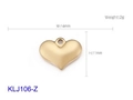 Dimensions du pendentif cœur en titane montrant un poids de 2g et une largeur de 14mm - Style Petit Coeur / Or (KLJ106-Z)