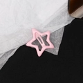 Y2K dopamine star hair clip in pastel pink enamel finish for girls and kids - Light Pink