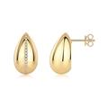 S925 silver pear shaped stud earrings with 18k gold plating and moissanite inlay - Micro Pave Teardrop (E14897)