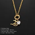 Exquisite gold-plated stainless steel necklace with heart crystal and letter L pendant - Letter Z(XNL0085)