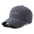 Gorra de béisbol unisex gris oscuro de secado rápido con logotipo metálico - Ajustable / gris oscuro