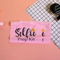 Custodia per ciglia in EVA rosa con zip nera e stampa decorativa Selfie Prep Kit - Modello 1-Selfie Prep Kit