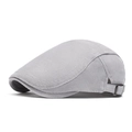 Grey breathable summer mesh newsboy cap with adjustable side metal buckles - Adjustable / Light Gray