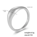 Anello a cupola tonda minimalista in acciaio inossidabile argento larghezza 6,7mm - Color Acciaio / US 6