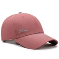 Breathable quick-dry mesh baseball cap in dusty pink with side laser-cut ventilation - Adjustable / Deep Pink