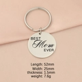 Llavero Best Mom Ever de acero inoxidable pulido 52x25mm con grabado especial para mamá - MOM / Color Acero