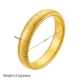 Brazalete elástico de acero inoxidable dorado de 10mm con textura acanalada y 60mm de diámetro - 10mm / Dorado