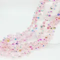 Faceted strawberry crystal beads with AB coating for DIY jewelry making and crafts - Pink Rose / 8mm (85-90 Beads) With Or Without Spacers (random)