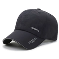 Dark blue quick-dry sports cap with white SPORTS embroidery and reflective details - Adjustable / Navy Blue