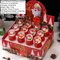 Mini bolas de nieve navideñas con figuras de Papá Noel y muñeco de nieve en base roja - 45# Caja Navideña De 12 Unidades (2518) / Serie Navideña (estilos Mixtos)