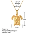 Specifiche dettagliate della collana tartaruga marina in acciaio inox dorato con misure - Stile Tartaruga (XL0015)
