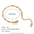 2.5mm width 18K gold plated stainless steel box chain anklet with 20+5cm length - 2.5mm Handmade Chain (20cm+5cm) / Gold