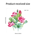 Vista dettagliata dell'adesivo murale loto acquerello 30x30cm con misure del prodotto - Loto Rosa Verde Acquerello (MK1031)