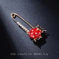 Broche épingle à nourrice coccinelle dorée avec émail rouge et cristaux scintillants - Style Épingle de Sûreté Coccinelle (xz4650B)